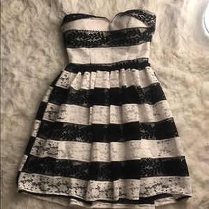 Strapless lace dress